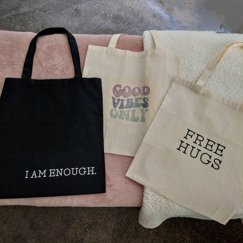 Affirmation Tote Bags - jodie.freeyourself
